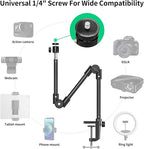 Webcam Stand Camera Mount with Phone Holder & 5/8" Screw, 22in Flexible - Image 4