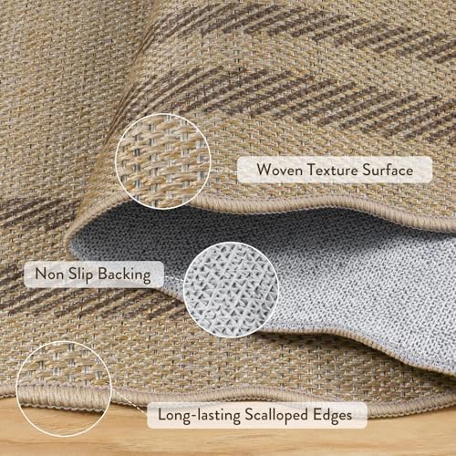 livebox scalloped washable 2x6 kitchen runner rug, easy showing dimensions