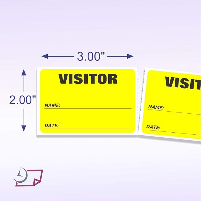 NextDayLabels - 3 x 2 Visitor Labels Pass, ID Labels and Safety Identification - Image 2