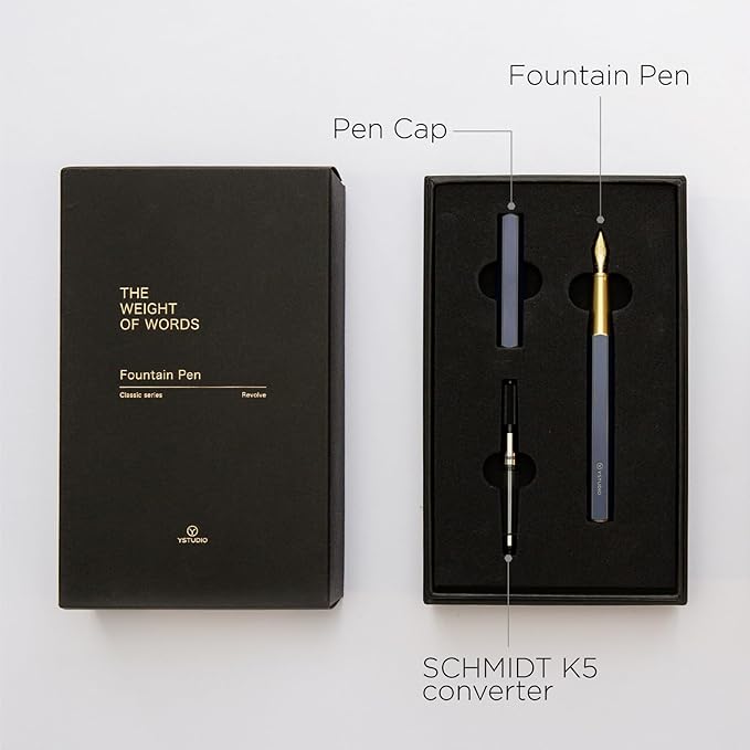 YSTUDIO Stunning Classic Revolve Fountain Pen, Schmidt Gilded Nib, Best Pen - Image 5