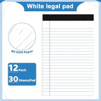 Thboxes 12 Pack Legal Pad 5x8, 360 Sheets Small Note Pad College Ruled Writing - Image 2
