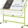 Rolling Whiteboard, 48x32 Inches Mobile Whiteboard on Wheels, Magnetic Dry by Tankee