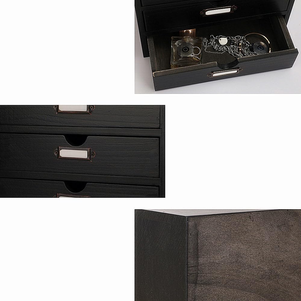 Small Wooden Drawers Wooden Box with Drawer Black
