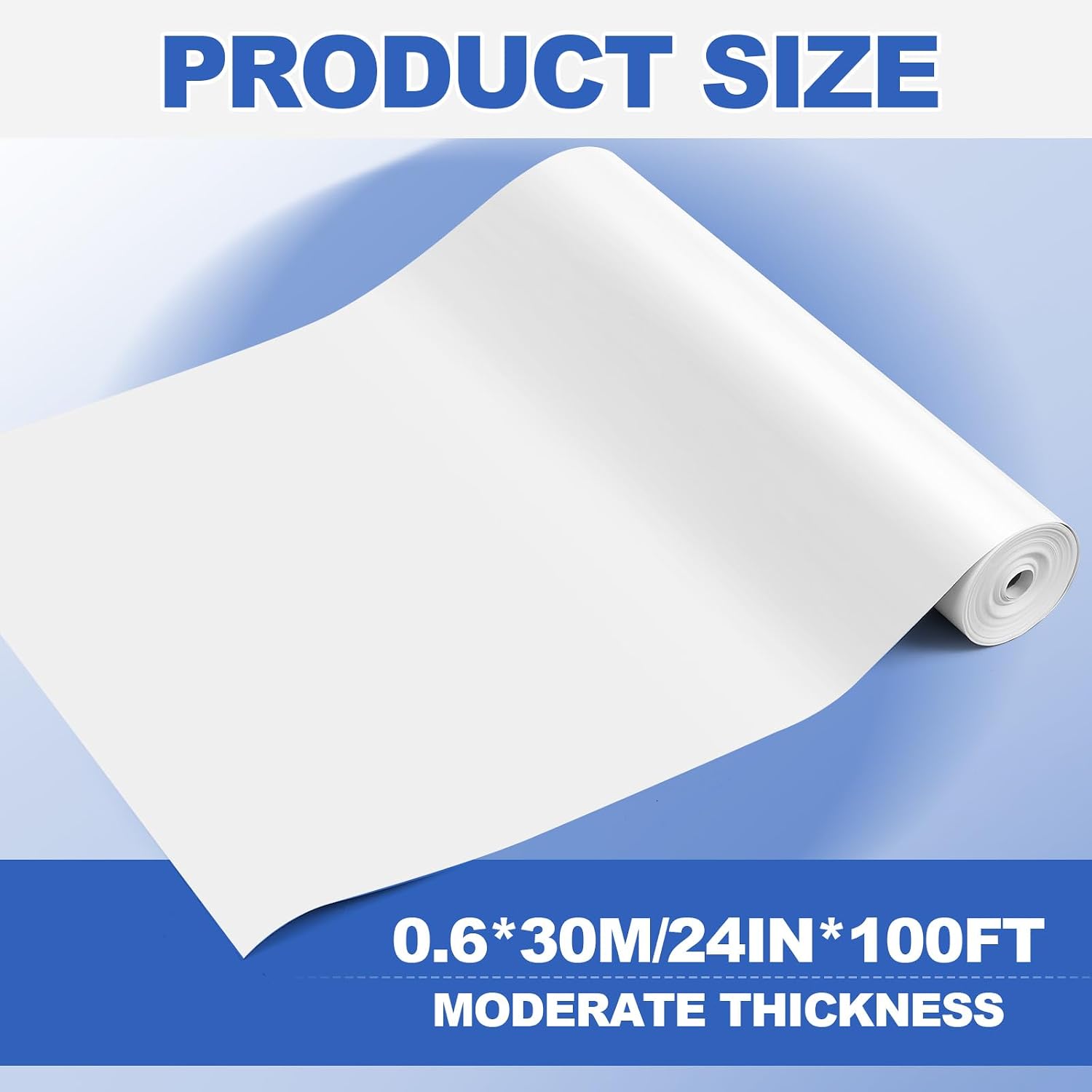 Ireer 24 Inch x 100ft Glossy White Permanent Vinyl Printable Adhesive Vinyl Roll Peel and Stick Sticker Paper for All Professional Inkjet Printers for Office DIY Factory Enterprise, 10 Mil Thick