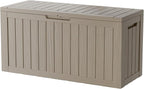 TARKARI 80 Gallon Lockable Resin Deck Box, Waterproof & UV-Resistant Outdoor by Home