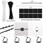 604 Pcs Cable Management Kit, 4 Cord Organizer Sleeve, 7 Cable Holder, 38 - Image 6