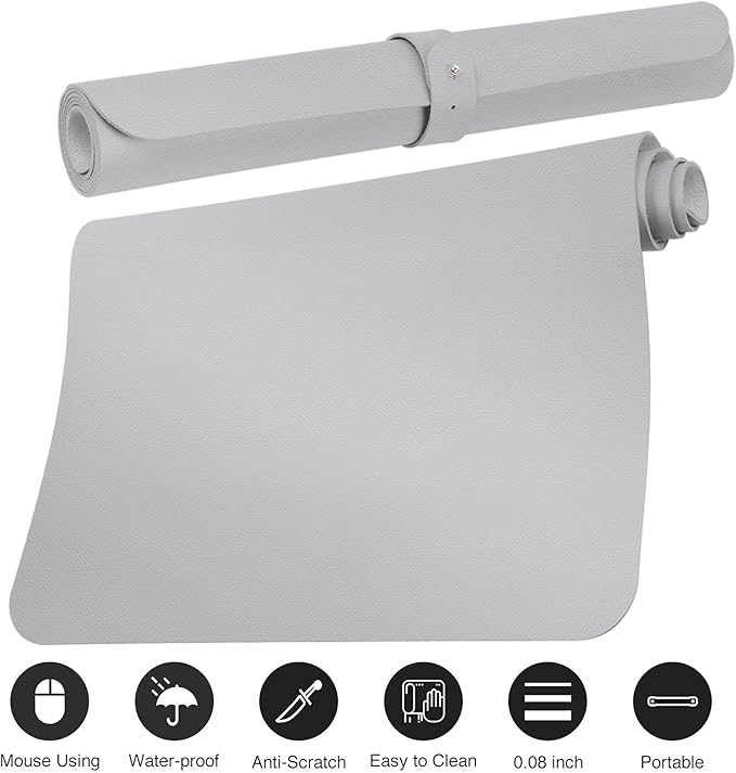 Boutilon Leather Desk Pad Protector, Non-Slip Mouse Pad, Laptop Desk Pad - Image 3