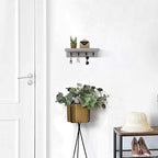 HRONRAD Rustic Key Holder for Wall, Farmhouse Wall Shelf - Image 5