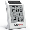 BaldrTherm Room Thermometer Indoor Humidity Meter, Solar-Powered 3.2'' Digital by BaldrTherm