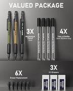 Nicpro 3 PCS 1.3 mm Mechanical Pencil Set 3 Colors - Image 6