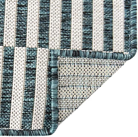 unique loom outdoor striped collection area rug on a desk or shelf