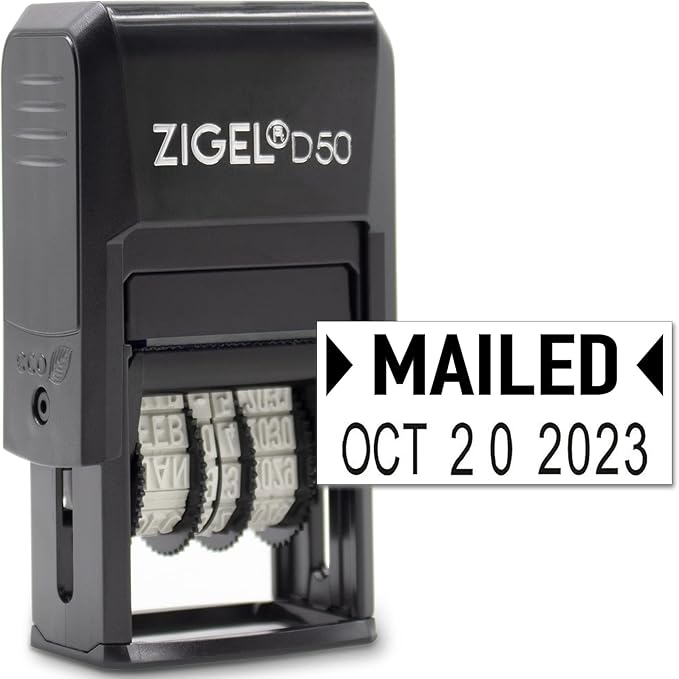 ZIGEL D50 Date Stamp with MAILED by ZIGEL