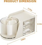 Marbrasse Desk Organizer with 2 Drawer, 360°Rotating Pen Holder, Desk - Image 3
