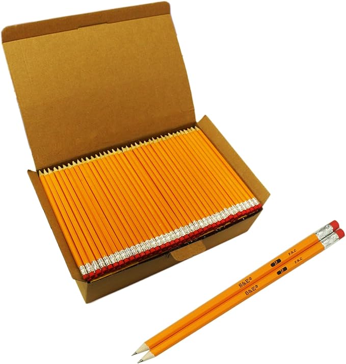 S & E TEACHER'S EDITION Woodcased #2 Pencils, Pre-sharpened, 2 HB Lead Bulk Box by SETEACHERSEDITION