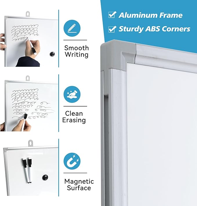 Magnetic Writeboard 18X24 Dry Erase Board Hanging & Wall Mounted Whiteboard S - Image 4