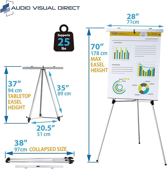 Lightweight Aluminum Flip-Chart Presentation Easel - Image 3