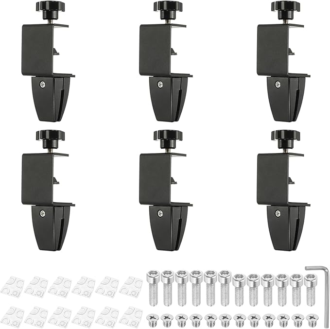 PATIKIL 6 Pcs 1/8" to 1/2" Adjustable Desk Divider Partition Clips, Aluminum by PATIKIL