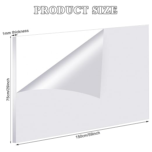 Roowest 6 Pcs 29 x 59 Inch, 1 mm Thick Clear Acrylic Sheets Plastic Panels - Image 2