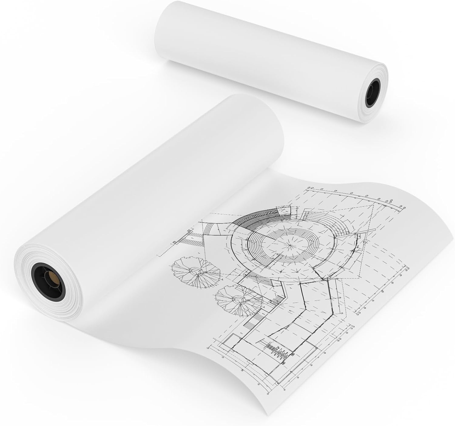 MFLABEL Wide Format Paper 36" x 150' Plotter Paper 2 Rolls CAD Bond Rolls 20lb 2" Core for CAD Printing on Wide Format Ink Jet Printers