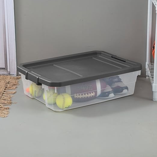 Sterilite 12-Pack Modular Stacker Box, Durable Clear Plastic Storage Bins - Image 5