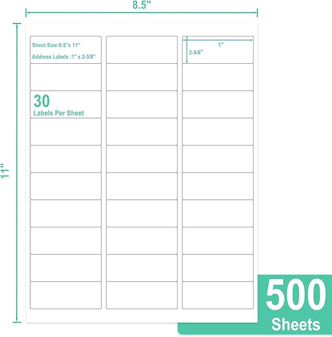 L LIKED Printable Address Labels, 15000 Labels, 30 per Sheet, Blank Mailing - Image 2