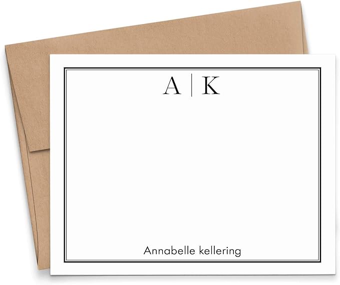 Classic Personalized Two Letter Stationary Monogram Stationary Set - Image 2
