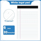 Thboxes 6 Pack Legal Pad 5x8, 180 Sheets Small Note Pad College Ruled Writing - Image 2