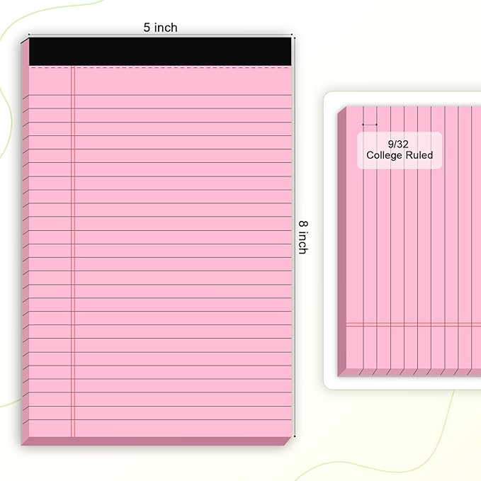 AILZFEI Pink Purple Small Legal Pad 5 x 8 College Ruled Color Legal Pads Paper - Image 2