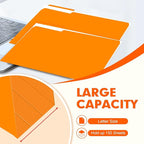 File Folder, PANDRI 120 Pack File Folder, 1/3 Cut Tab, Letter Size, Filing - Image 4