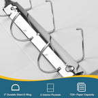CIXILDTS 3-Inch 3 Ring Binder, Standard 3" Slant-D Ring Binder Fit Letter Size - Image 4