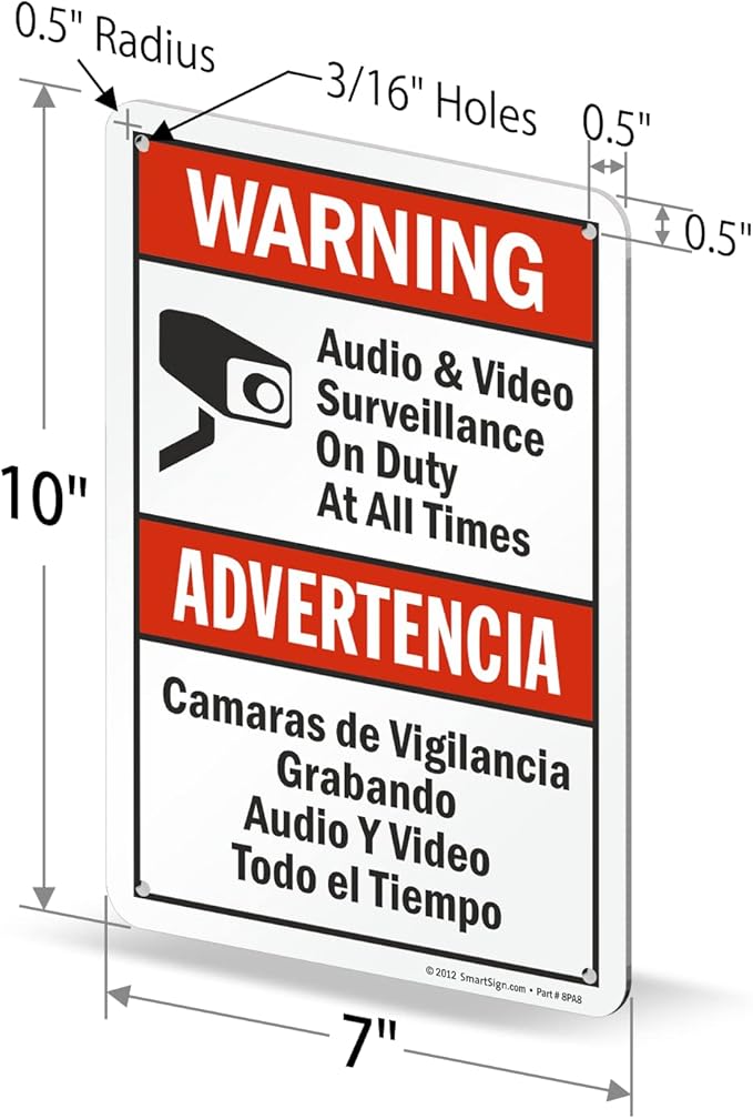 SmartSign 10 x 7 inch “Warning - Image 5