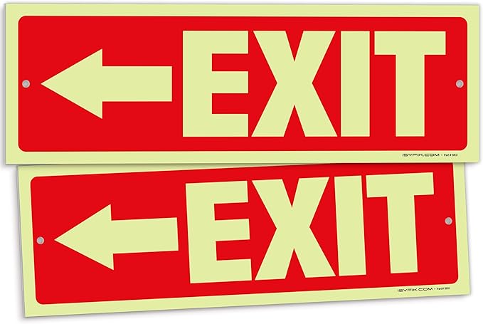iSYFIX Exit Signs with Directional Left Arrow by iSYFIXPREMIUMSIGNS