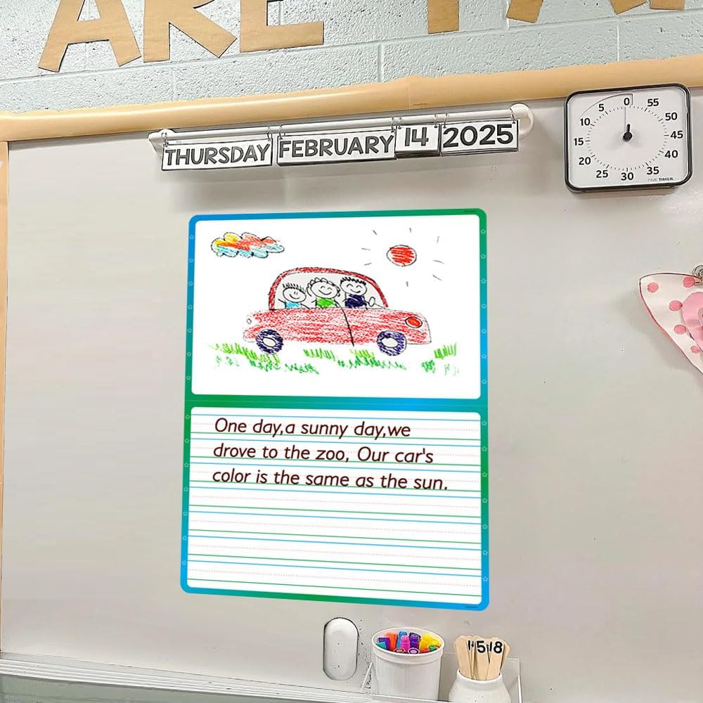 3+50PCS,Magnetic Lined Paper for Whiteboard 23.3x16.5in, Giant Notebook Paper for Classroom Draw Write Dry Erase Handwriting Chart Kids for Teachers (Note+Ten),Ten Math 16.5x11.7in