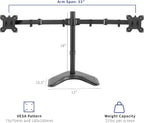 vivo dual led lcd monitor mount, free-standing desk, side view