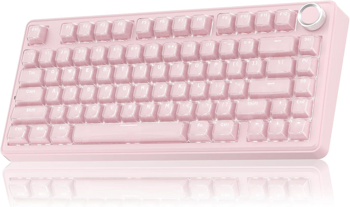 SOLAKAKA A75 Wireless Gaming Keyboard with Multifunction Knob, BT5.0/2.4GHz/U...
