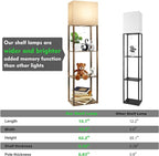 RUNTOP Plus Floor Lamp with Shelves, Modern Shelf Floor Lamp with 15W 3CCT LED - Image 2