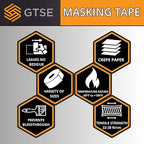 GTSE Masking Tape, 2 Rolls, 1 inch x 55 Yards - Image 7