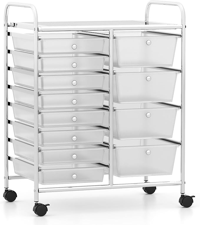 LDAILY 12 Drawer Rolling Storage Cart, Rolling Cart by LDAILY