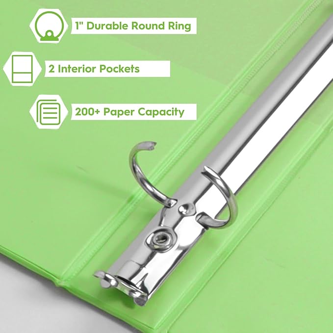 CIXILDTS 3 Ring Binders, Standard Round Ring Binder Fit Letter Size Paper - Image 4