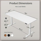 Agilestic Electric Standing Desk, 55 x 24 Inches Height Adjustable Desk - Image 3