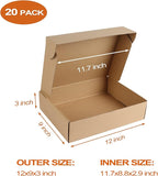 PHAREGE 12x9x3 inch Shipping Boxes Bulk 20 Pack Brown, Tab Lock Tuck Top Mailer - Image 2