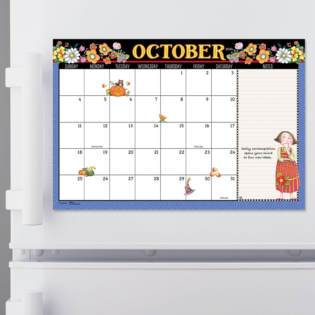 Current 2026 Desk Calendar Pad | Mary Englebreit, 11" x 16-1/4", Large 24-Month, Bookstore-Quality, For Kitchen & Office