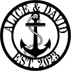 Personalized Nautical Decor, Custom Metal Sign, Anchor Family Name Sign by HRZSIGNFC