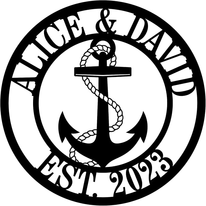 Personalized Nautical Decor, Custom Metal Sign, Anchor Family Name Sign by HRZSIGNFC