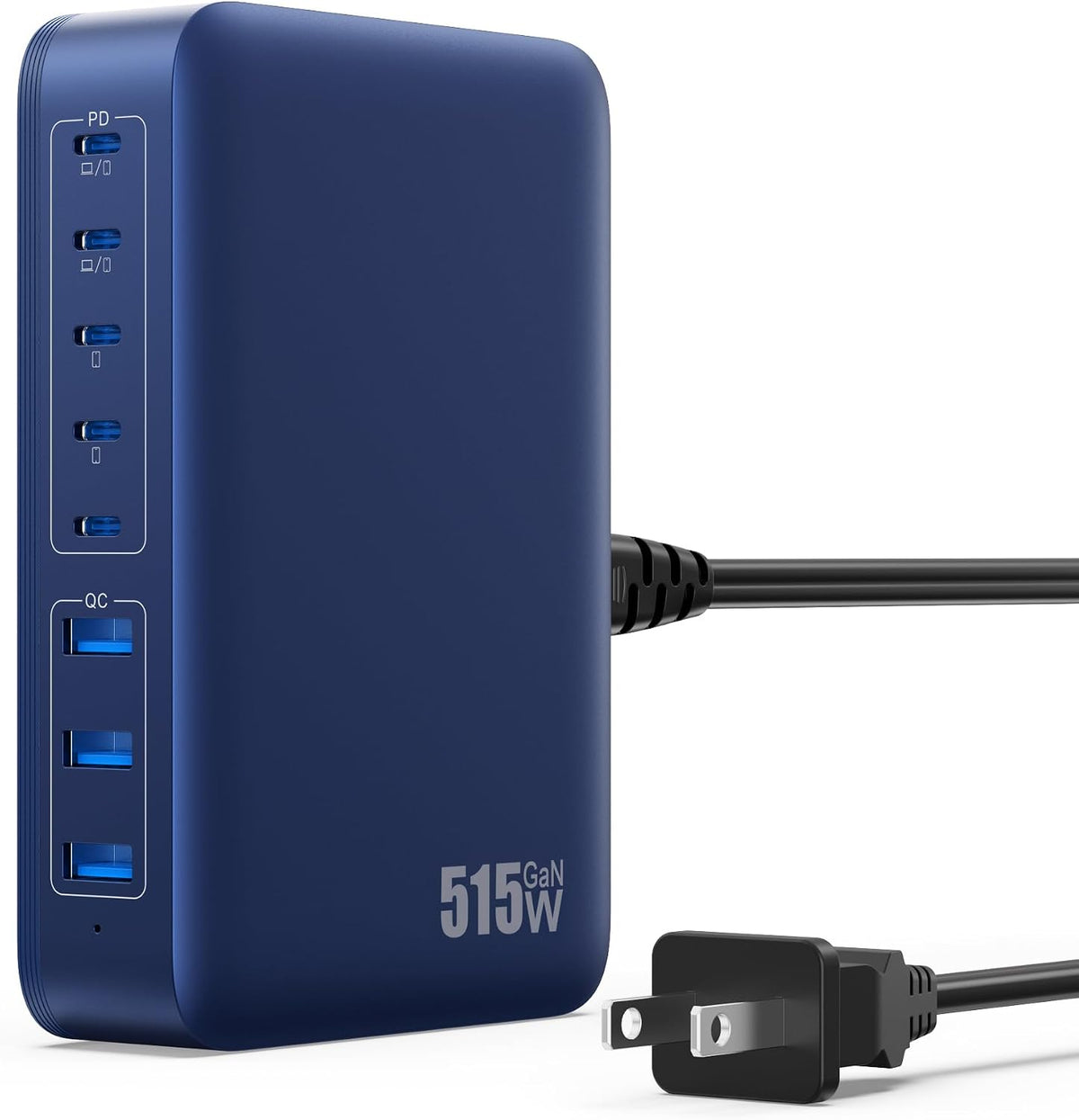 USB C Charger Block 515W GaN IV 8 Port Fast Charging Station Hub, Dual PD 100W