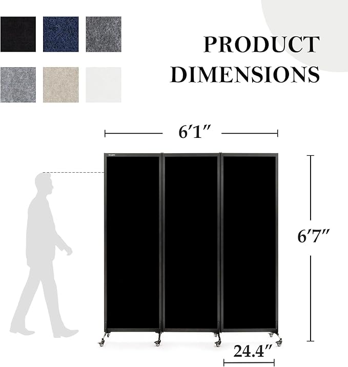 Upgrade Version Room Partition and Divider, Freestanding Rolling Dividers - Image 2