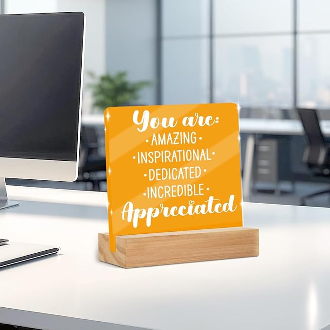 Motivational Gifts for Women, Inspirational Quotes Office Desk Decor Acrylic - Image 4