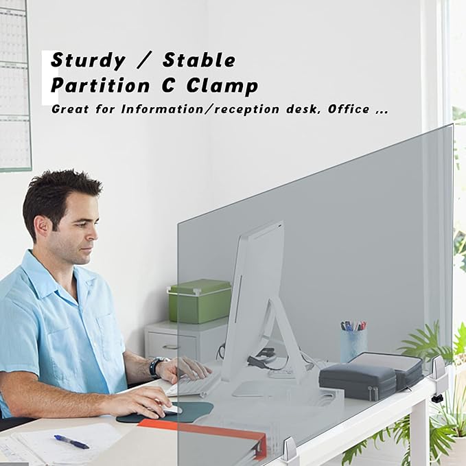 Sneeze Guard Support Clamp Partition Aluminum Adjustable Partition Support - Image 7