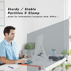 Sneeze Guard Support Clamp Partition Aluminum Adjustable Partition Clamp - Image 4