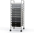 Giantex 10-Drawer Storage Cart w/Universal Wheel, Rolling Cart w/Handle by Giantex